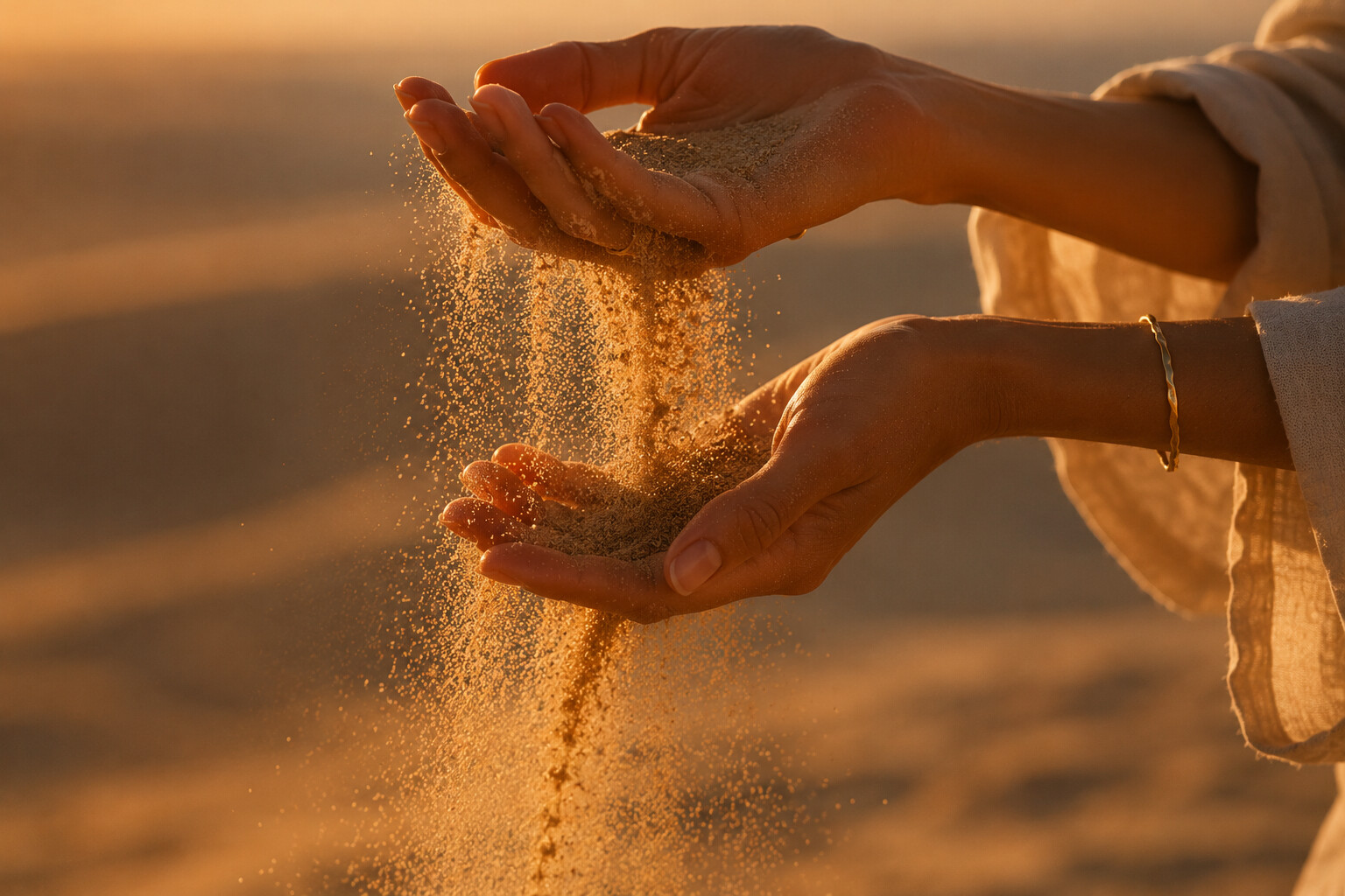 Hands with sand